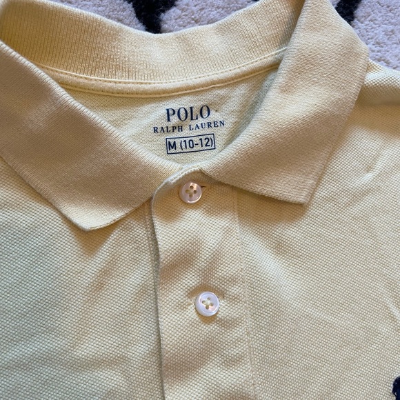 Polo Ralph Lauren Boy Light Yellow Short Sleeve Polo Shirt Medium (10-12) - Picture 5 of 6